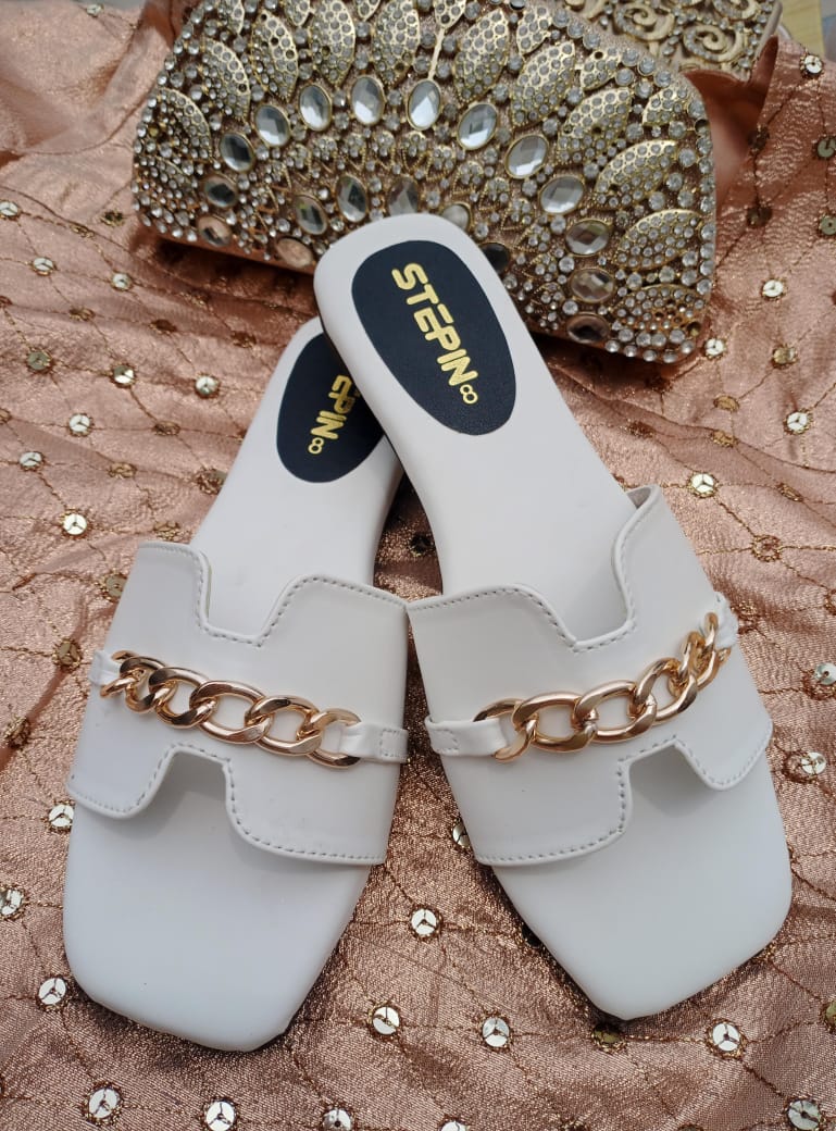 Dream Toe H-Shape Flats White - Si33