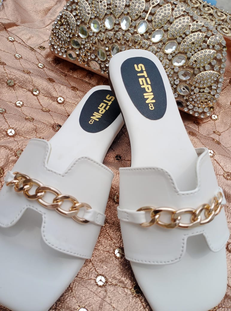 Dream Toe H-Shape Flats White - Si33