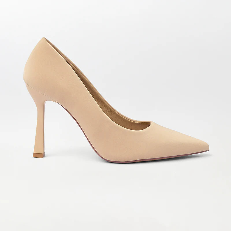 Beige Classic High Heels Court Shoes Si81